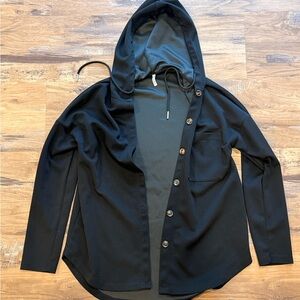 HALARA Women’s Black Button-Up Hooded Jacket